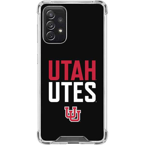 University of Utah Interlocking U Galaxy A72 5G Clear Case